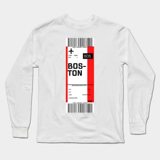 Boston boarding pass Long Sleeve T-Shirt